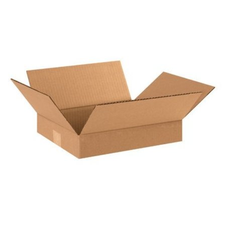 Box Packaging Flat Cardboard Corrugated Boxes, 12"L x 10"W x 2"H, Kraft 12102
